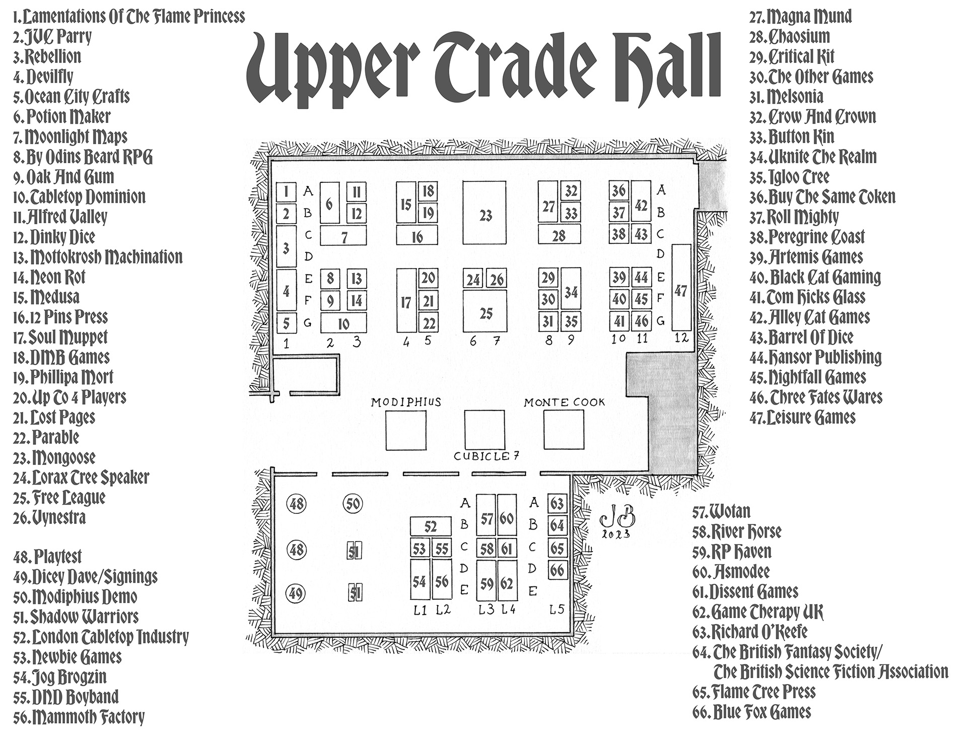 Upper Trade Hall Map